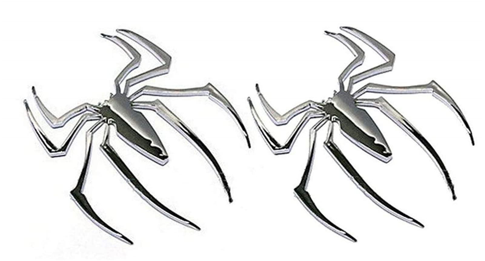 ZOOENIE 2 Pack 3D Metall Spinne Hochglanz Aufkleber, Selbstklebende Metall Relief-Sticker Decal für Auto, KFZ, Motorrad, Notebook, Haustür, Kühlschran ZOOENIE 2 Pack 3D Metall Spinne Hochglanz Aufkleber, Selbstklebende Metall Relief-Sticker Decal für Auto, KFZ, Motorrad, Notebook, Haustür, Kühlschran von ZOOENIE