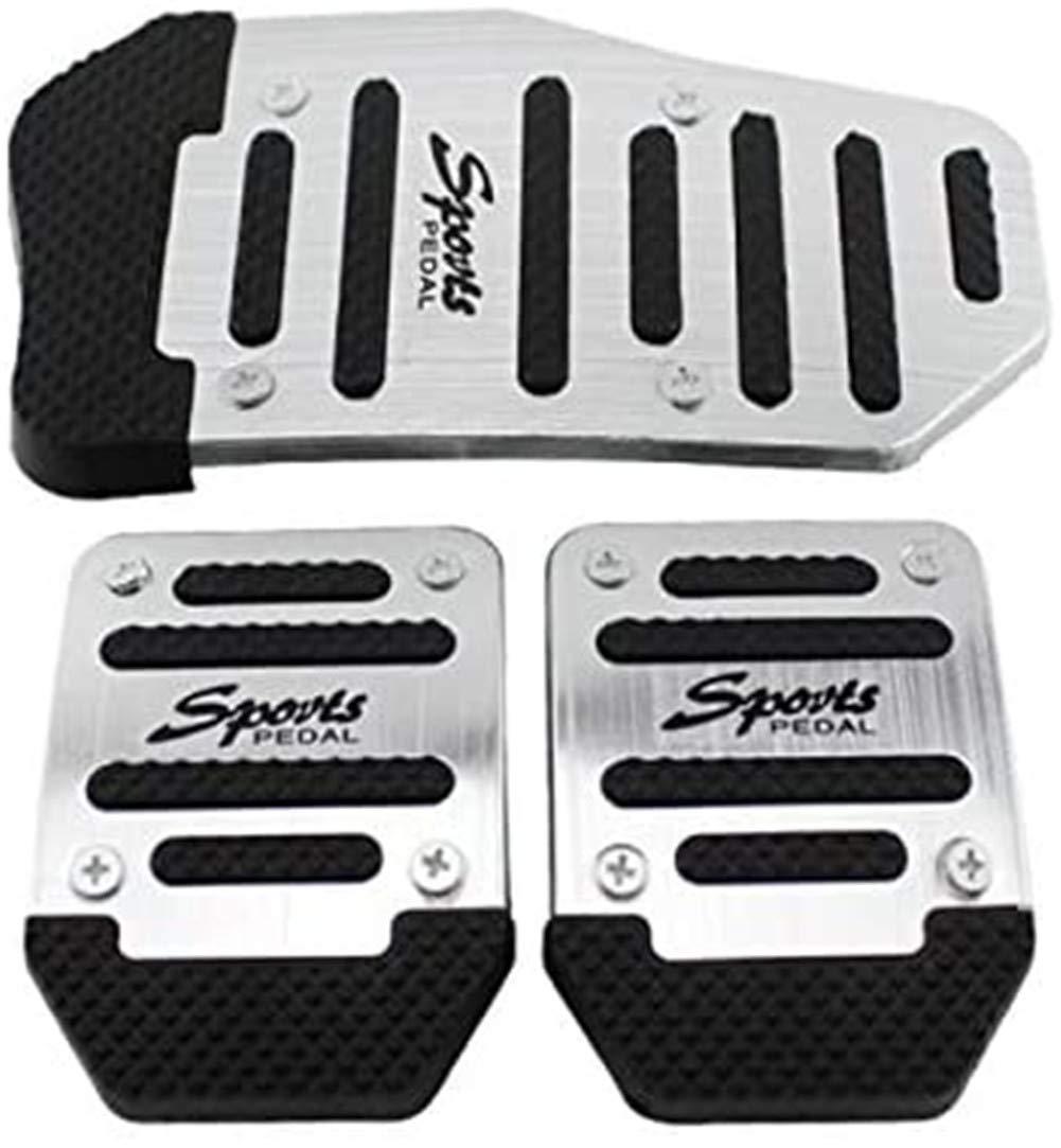 ZOOENIE 3 Stück Universal Aluminium Manuelle Übertragung Auto Nicht-slip Pedal Manuelle Auto Bremse Kupplung Accelerator Legierung Gleitschutz Fuß Pedal (Silber) von ZOOENIE