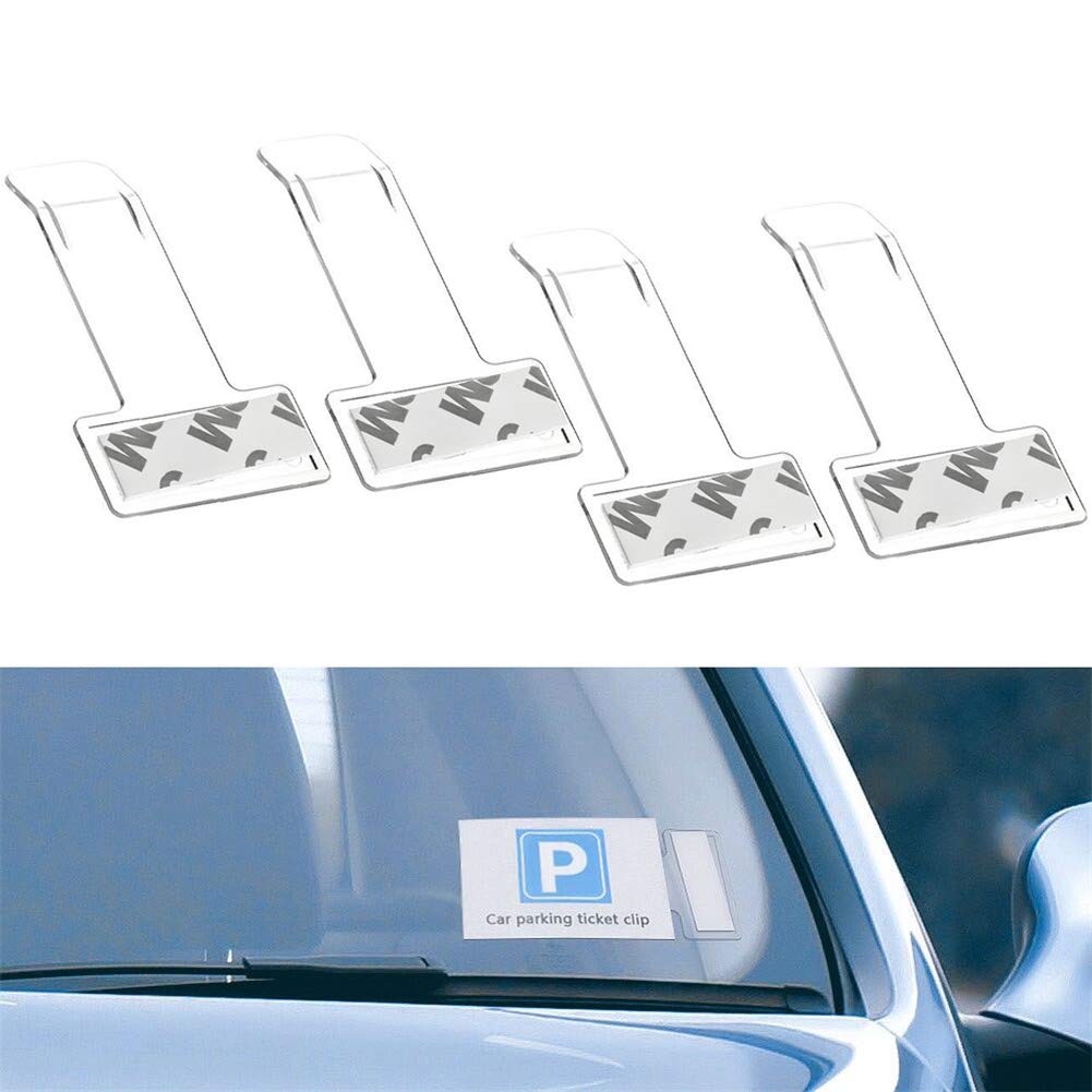 ZOOENIE 4 PCS Auto Styling Parkplatz Ticket Clip Auto Fastener Karte Rechnung Halter Organizer Windschutzscheibe Aufkleber von ZOOENIE