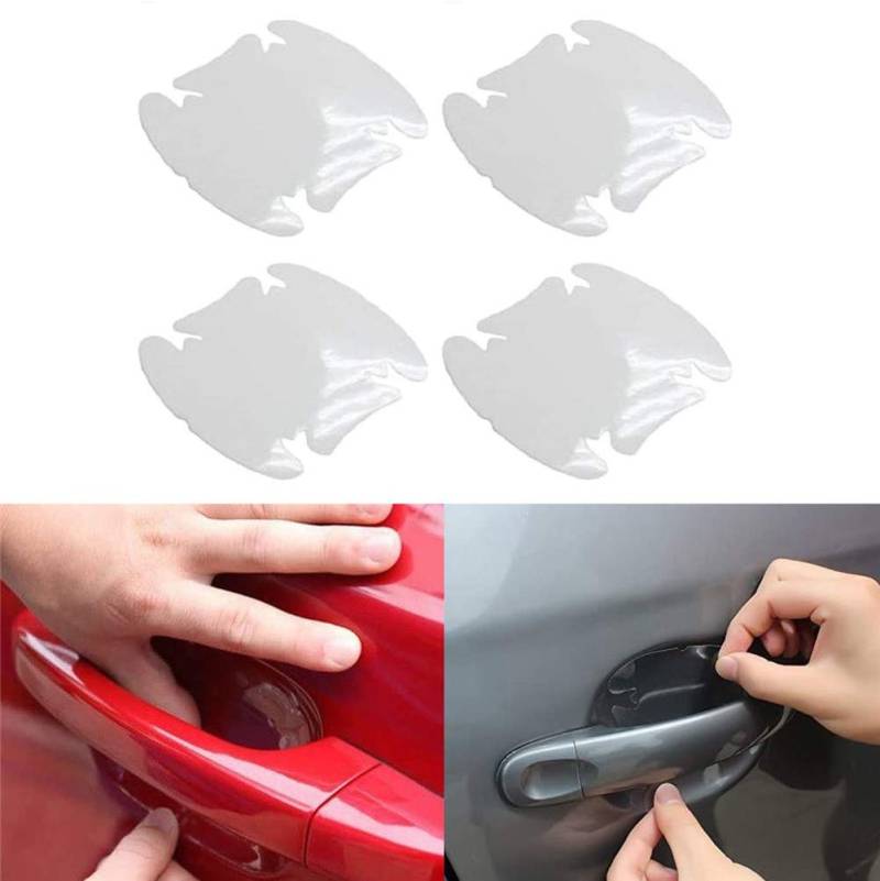 ZOOENIE 4 Pcs Universal Transparent Invisible Auto Tür Griff Kratzer Schutz Filme Clear Seite Aufkleber Kratzer Auto Tür Protector Filme von ZOOENIE