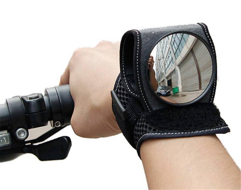 ZOOENIE Fahrrad Handgelenk tragen Fahrradspiegel, tragbare 360 Grad verstellbare Fahrrad Handgelenk Band Rückspiegel, Sicherheit Rückfahrradfahrer Mountain Road Riding Radfahren Zubehör von ZOOENIE