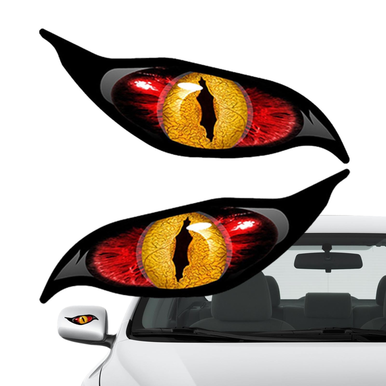 Katzenaugen-Aufkleber - Aufkleber Auto Furchteinflößender Spiegel Reflektierendes Auge | 2 Stück erschreckende Augen gruselige reflektierende Abdeckung für den seitlichen Rückspiegel des Autos Zorq von ZORQ