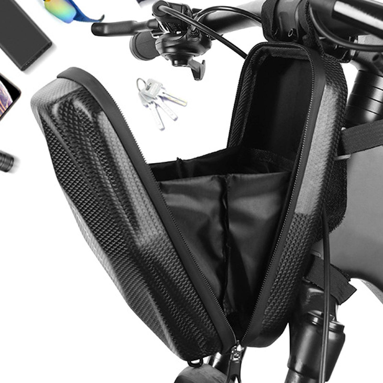 ZORQ Harte Fahrradtasche – Mountainbike-Kopftasche mit Hartschale – stoßabsorbierende Fahrradtasche, Fahrradausrüstung für Rennräder, Mountainbike, Falträder, Boards von ZORQ