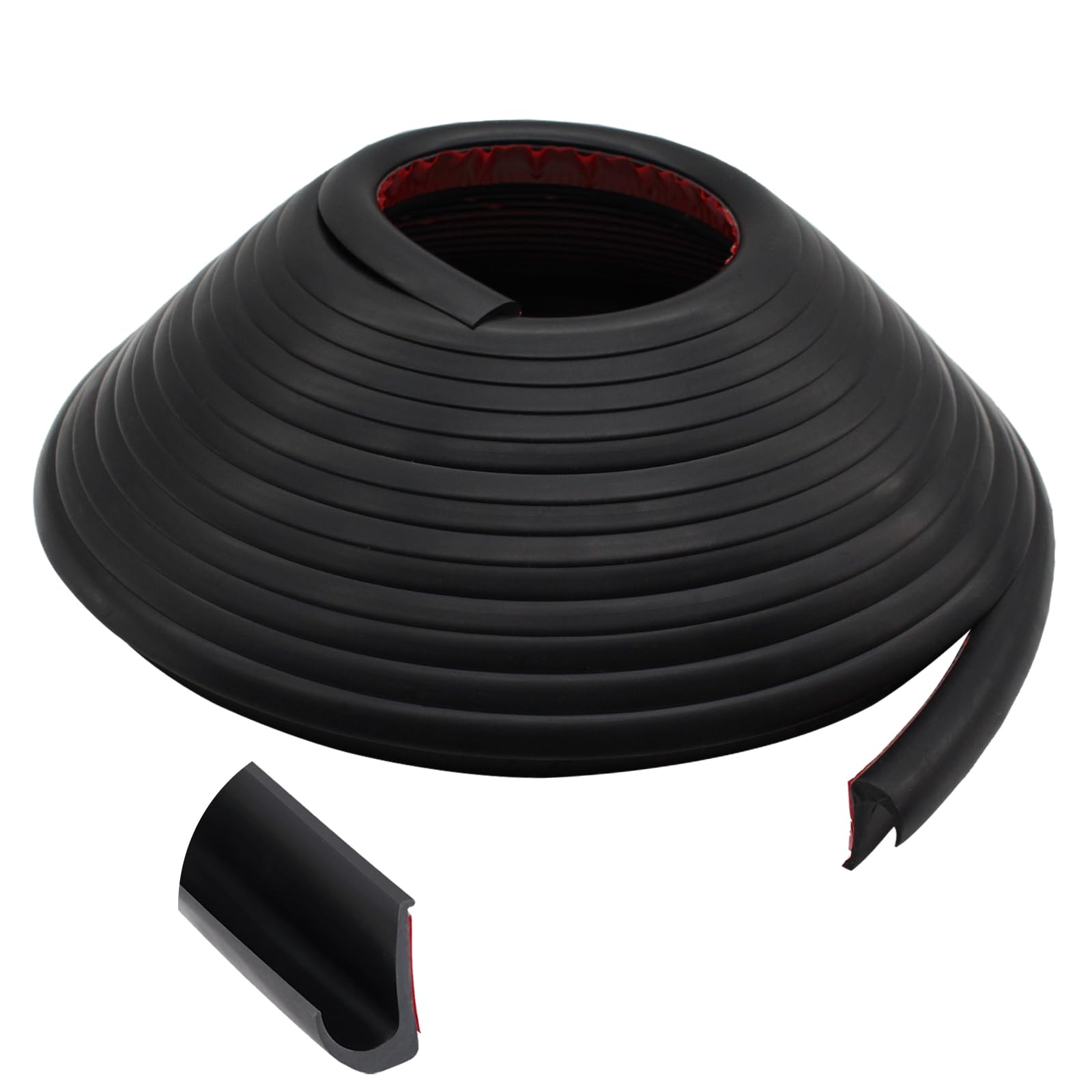 RV-Regenrinnen, 10 Meter lang, Gummi-Tropfleiste, PVC-Regenstreifen, J-förmige Dachregenumleitung, selbstabdichtendes Klebeband, geeignet für Autotüren Wohnwagen (schwarz) von Vozoor