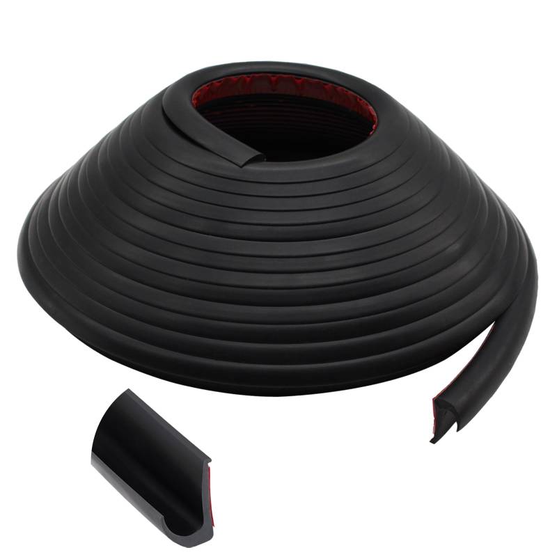 RV-Regenrinnen, 5 Meter lang, Gummi-Tropfleiste, PVC-Regenstreifen, J-förmige Dachregenumleitung, selbstabdichtendes Klebeband, geeignet für Autotüren Wohnwagen (schwarz) von Vozoor