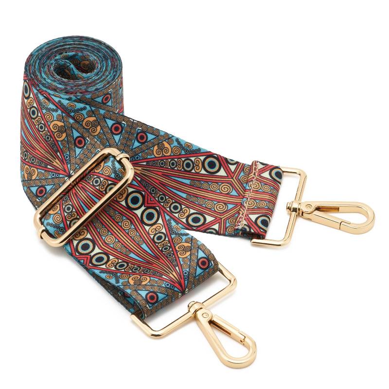 ZOUIQSS Damen Goldfarbener Bunter Schultergurt - Längenverstellbarer Breiter Tragegurt für Handtaschen 94-165cm (5 cm, Farbe 1) von ZOUIQSS