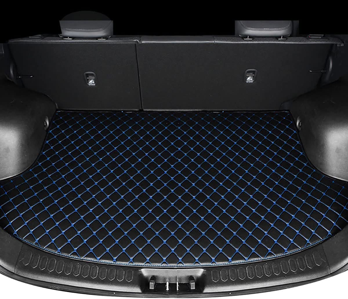 Auto Leder Kofferraummatten für Nissan Qashqai J12 2016-2023, Kofferraumwanne Teppich rutschfest Staubdicht Schutz Kofferraums ZubehöR,C/Black-Blue von ZOXIN