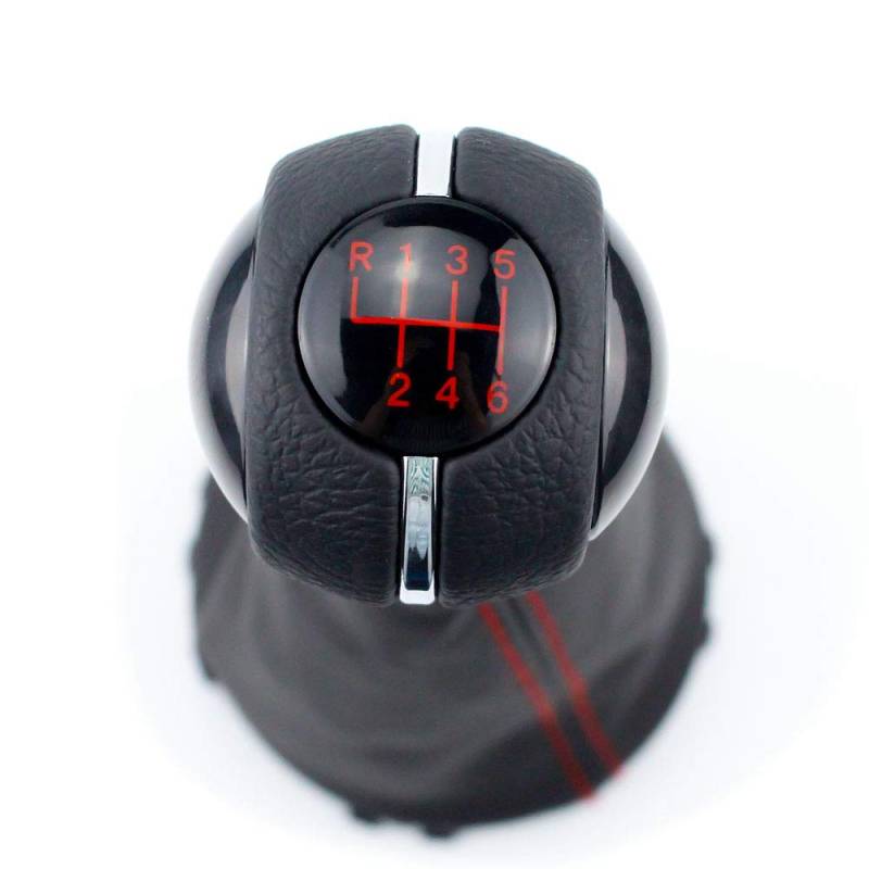 Für Mini Cooper F55 F56 F54 F60 Manuelles Schaltgetriebe Schaltknauf Abdeckung Gamasche Lederstiefel (Red-A6 Speed) von CNWagner