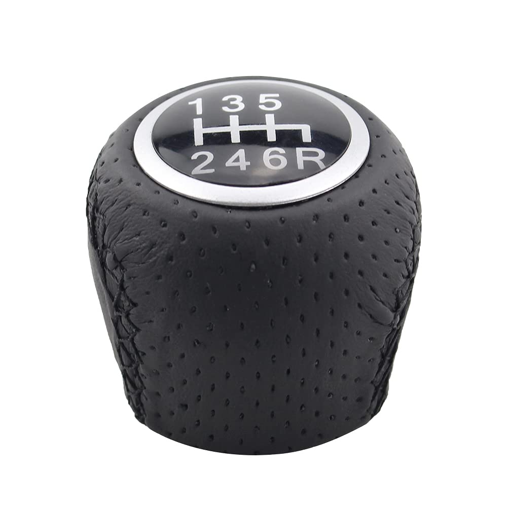 ZPARTNERS Auto-Schaltknauf Schaltknöpfe Überzogenes Leder für Fiat Grande PUNTO EVO FIAT PUNTO 2012 (6 Speed) von CNWagner