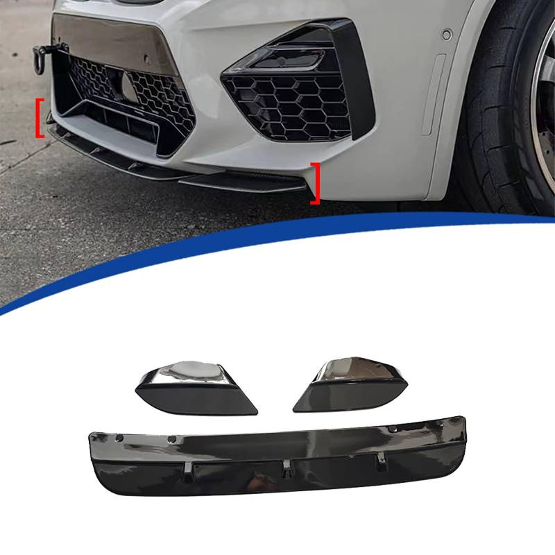 Frontstoßstange Lip Splitter Spoiler, Auto Diffusor Canard Protector, Kompatibel mit BMW X3M X4M 2018-2021 von ZRBQBBH