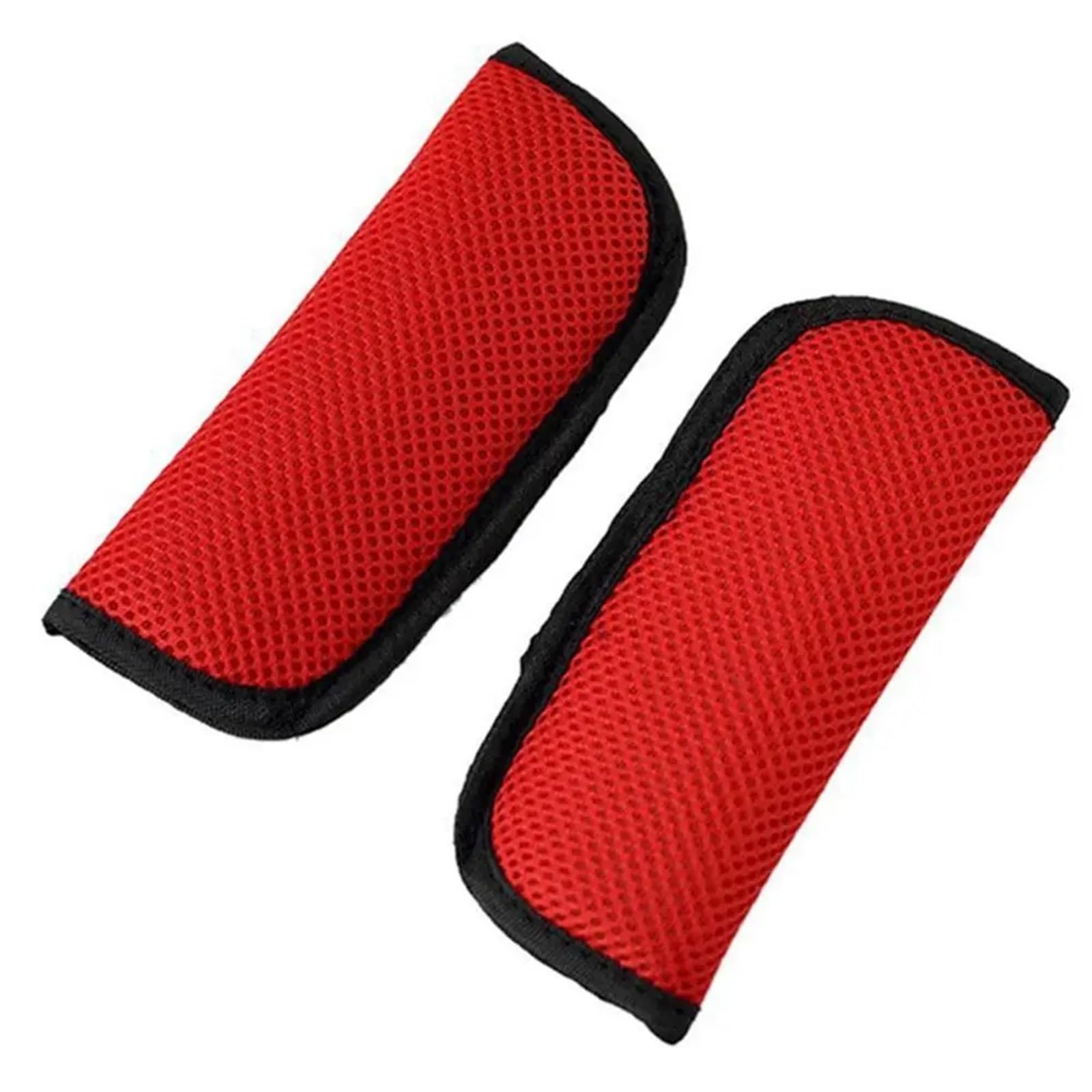 Gurtpolster Auto 2 Stück Auto-Schulterpolster, einfarbig, weicher Plüsch, Sitzsicherheitsgurtbezüge, Kissen, Auto-Innenzubehör, Grau/Rosa/Lila/Schwarz/Beige(For kids-Red) von ZRHWSPD