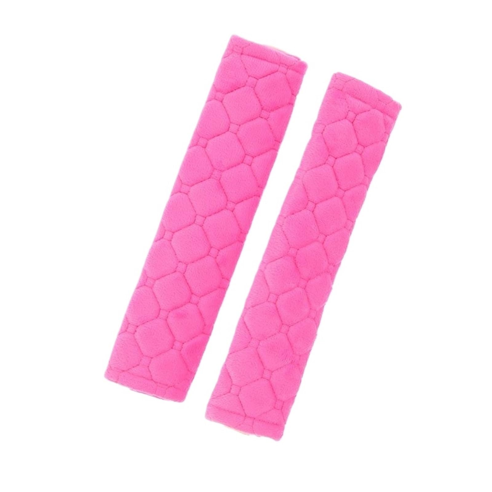 Gurtpolster Auto 2 Stück Auto-Schulterpolster, einfarbig, weicher Plüsch, Sitzsicherheitsgurtbezüge, Kissen, Auto-Innenzubehör, Grau/Rosa/Lila/Schwarz/Beige(Pink) von ZRHWSPD