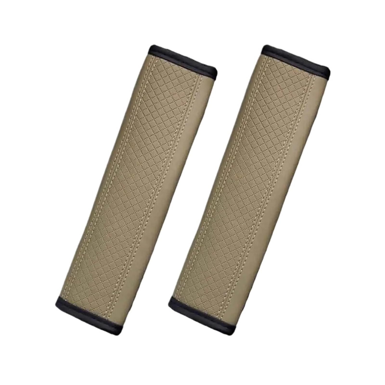 Gurtpolster Auto 2PCS PU-Leder-Autositzgurt-Schulterpolster, atmungsaktiver Sicherheitsgurtschutz for Autoinnenzubehör(2PCS Beige) von ZRHWSPD