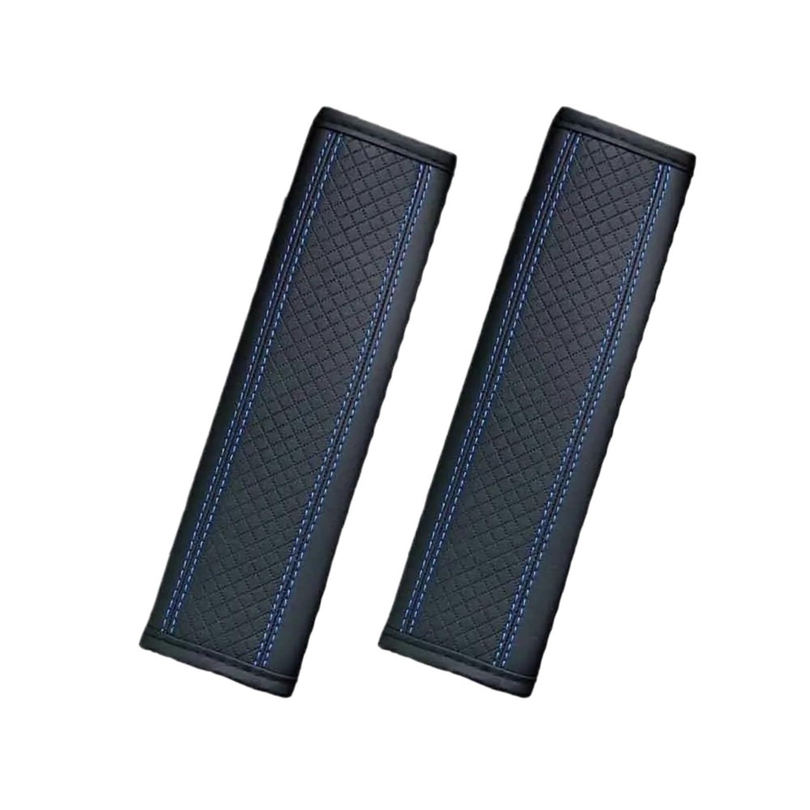 Gurtpolster Auto 2PCS PU-Leder-Autositzgurt-Schulterpolster, atmungsaktiver Sicherheitsgurtschutz for Autoinnenzubehör(2PCS Black Blue) von ZRHWSPD