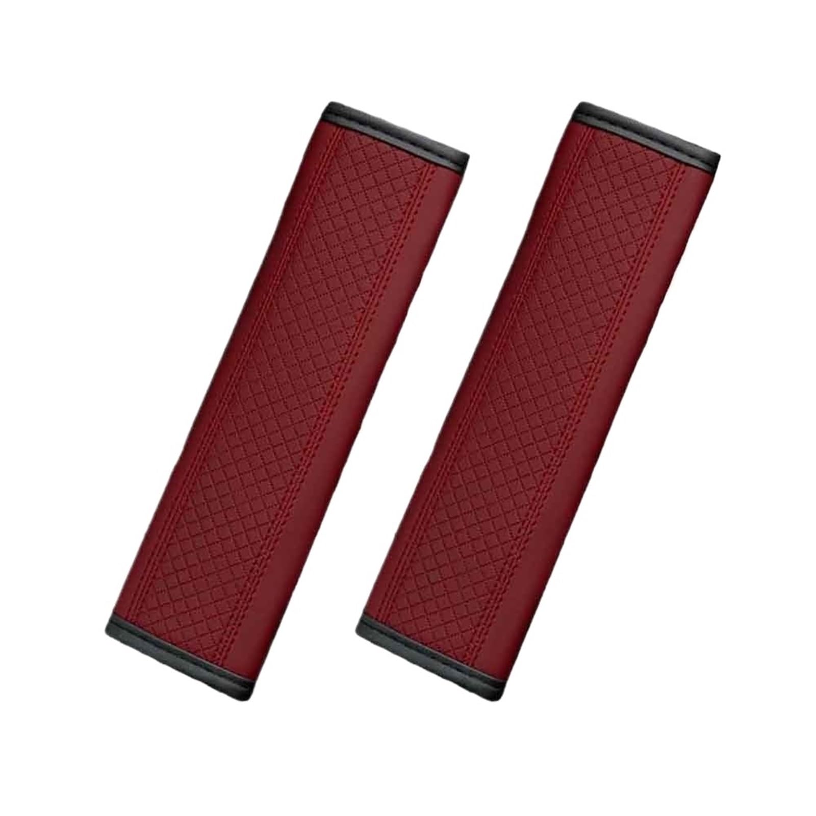 Gurtpolster Auto 2PCS PU-Leder-Autositzgurt-Schulterpolster, atmungsaktiver Sicherheitsgurtschutz for Autoinnenzubehör(2PCS Red) von ZRHWSPD