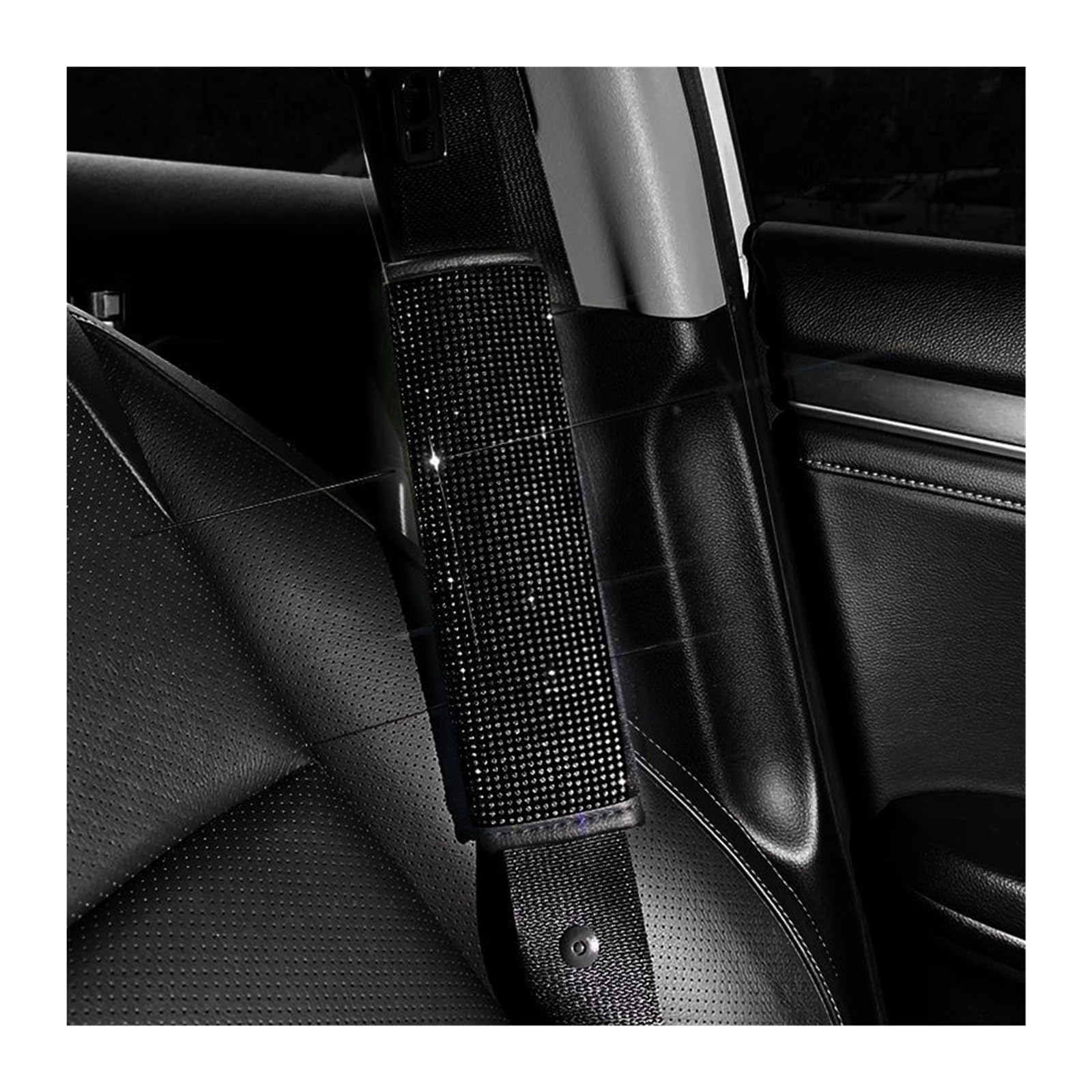 Gurtpolster Auto 2Pcs Kristall Diamant Sitz Gürtel Schulter Pads Auto Sicherheit Gürtel Abdeckungen Schutz Kissen Auto Dekor Auto Zubehör for Frauen(Black-2PCS) von ZRHWSPD