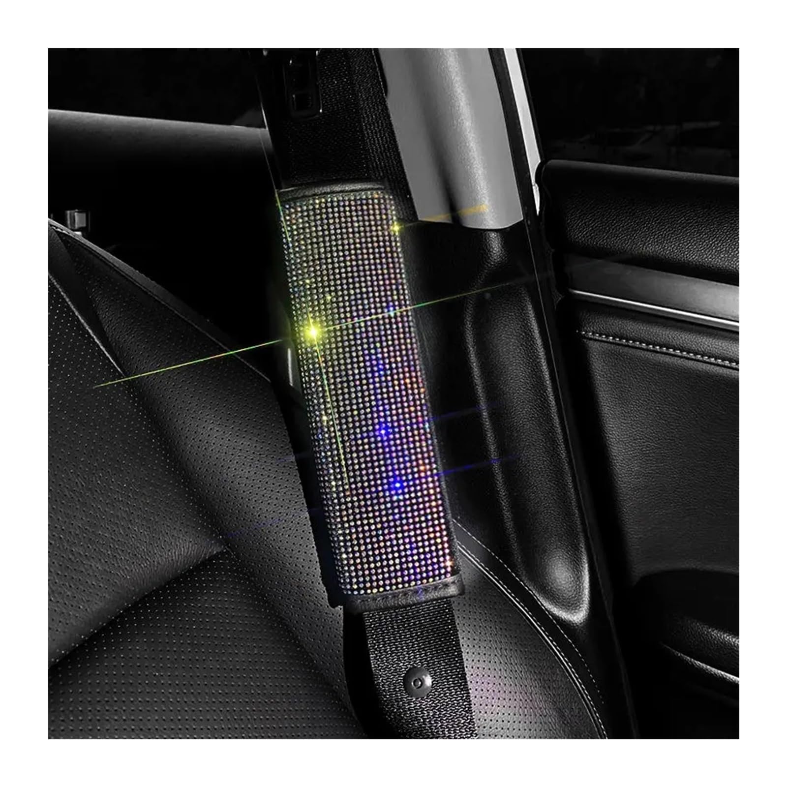 Gurtpolster Auto 2Pcs Kristall Diamant Sitz Gürtel Schulter Pads Auto Sicherheit Gürtel Abdeckungen Schutz Kissen Auto Dekor Auto Zubehör for Frauen(Color-2PCS) von ZRHWSPD