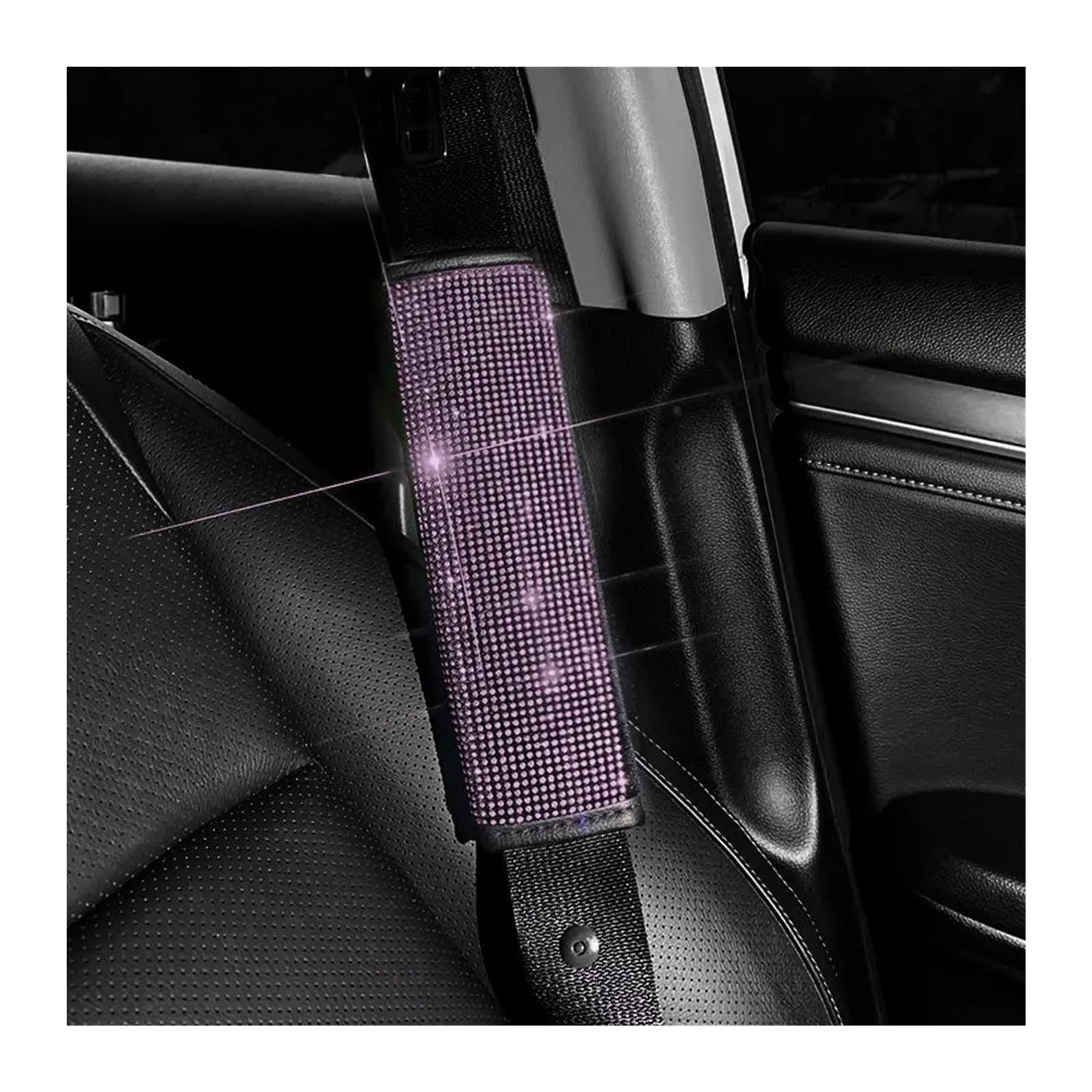 Gurtpolster Auto 2Pcs Kristall Diamant Sitz Gürtel Schulter Pads Auto Sicherheit Gürtel Abdeckungen Schutz Kissen Auto Dekor Auto Zubehör for Frauen(Pink-2PCS) von ZRHWSPD
