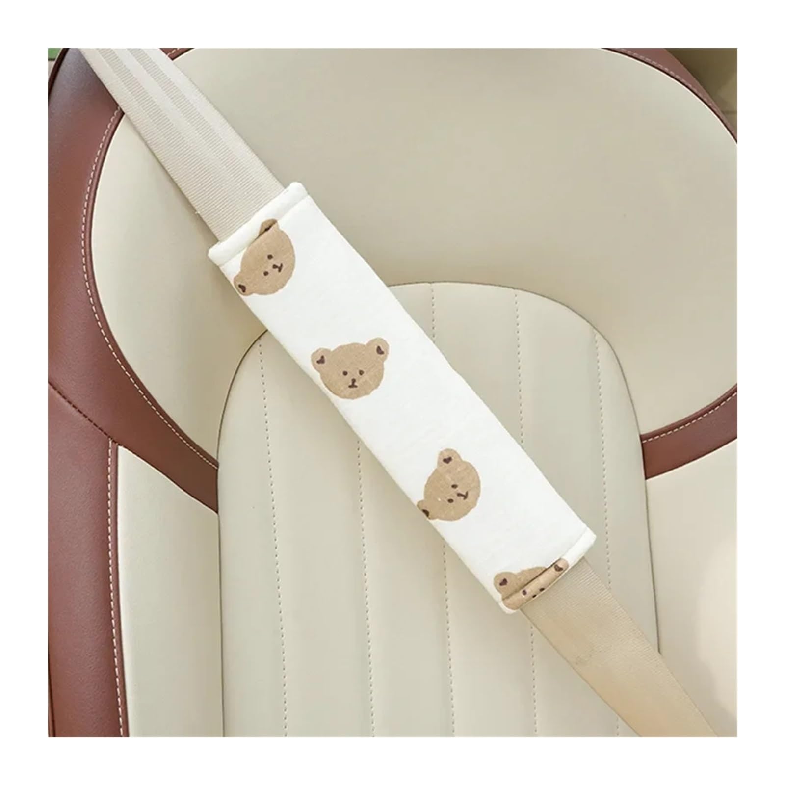 Gurtpolster Auto Auto-Sicherheitsgurt-Schulterschutz, Autositz, allgemein, Damen, vier Jahreszeiten, niedlicher Cartoon-Auto-Sicherheitsgurt, Schutzhülle(Bear pads) von ZRHWSPD