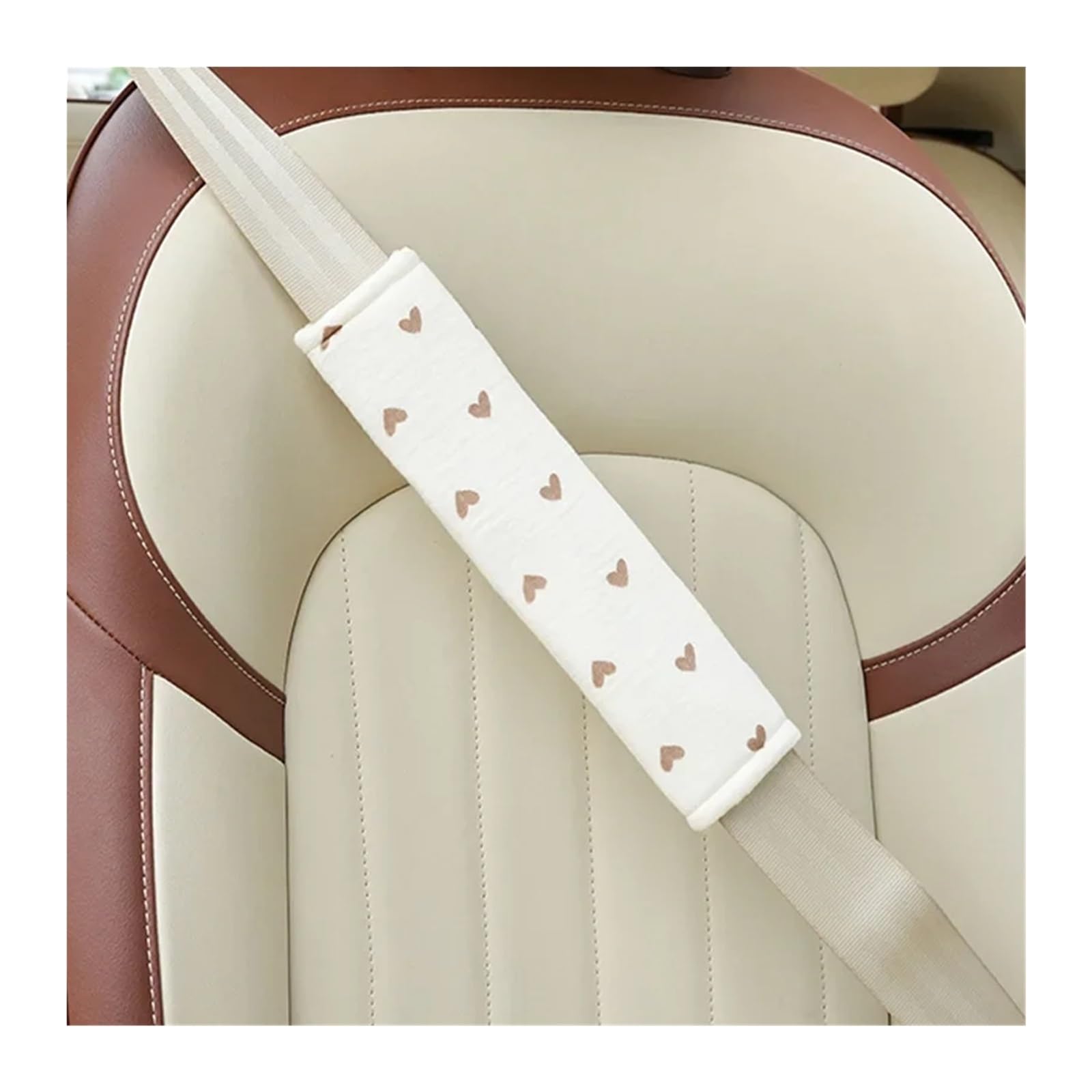 Gurtpolster Auto Auto-Sicherheitsgurt-Schulterschutz, Autositz, allgemein, Damen, vier Jahreszeiten, niedlicher Cartoon-Auto-Sicherheitsgurt, Schutzhülle(Brown pads) von ZRHWSPD
