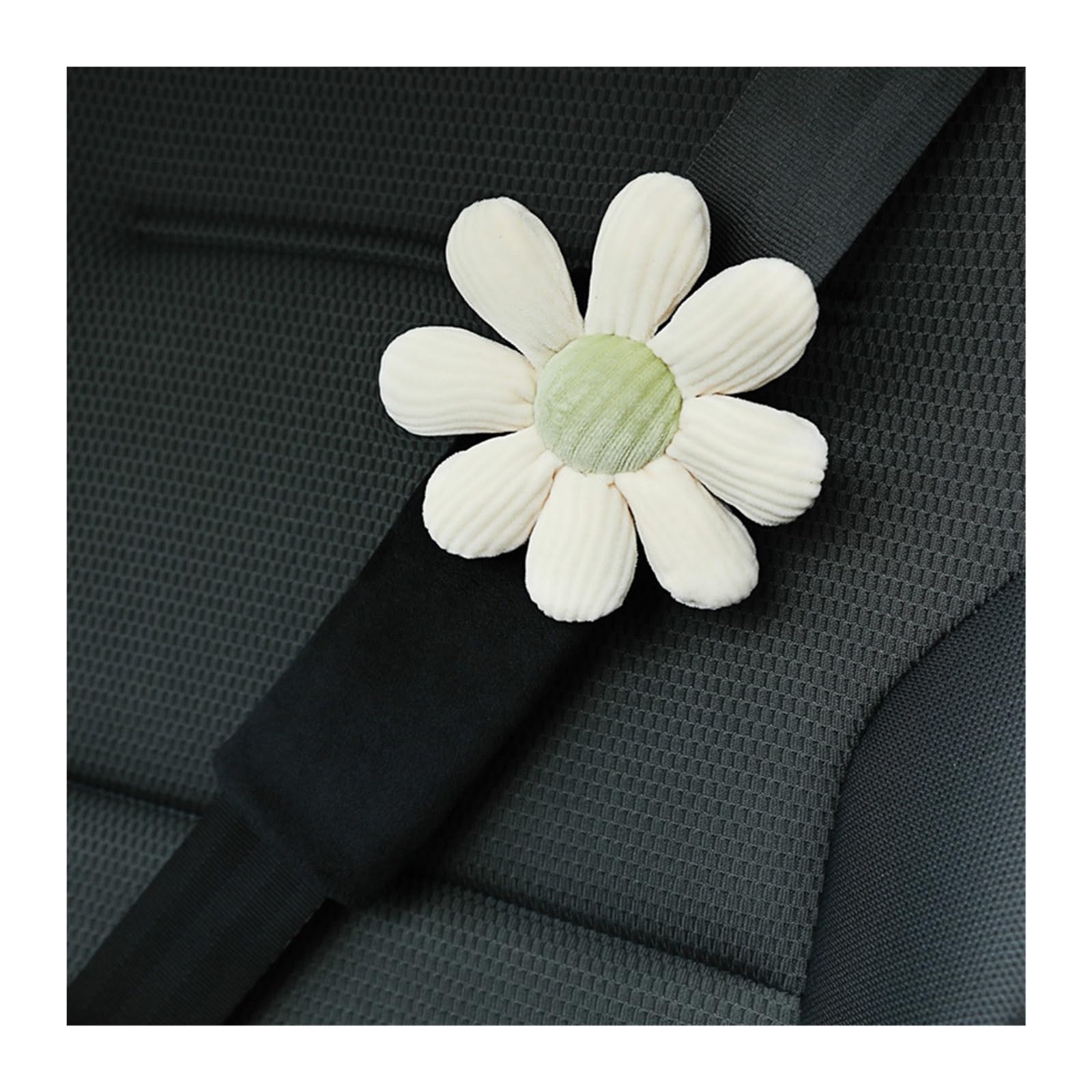 Gurtpolster Auto Auto-Sicherheitsgurt-Schulterschutz, niedliche Blume, Auto-Schulterschutz, kreativer Auto-Sicherheits-Schulterschutz, weiblich(Black shoulder) von ZRHWSPD