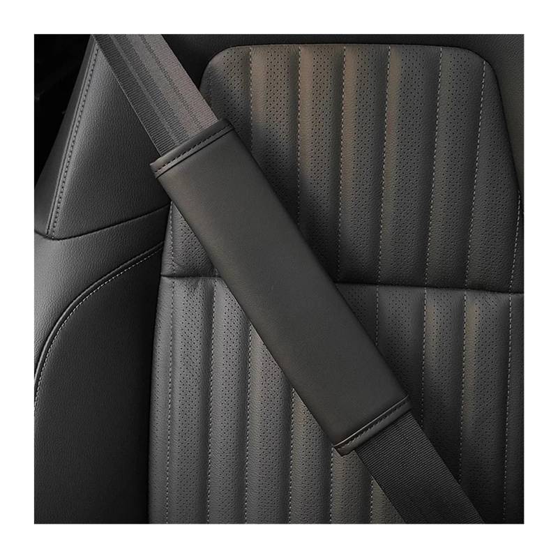 Gurtpolster Auto Auto Sitz Gürtel Schutz Pad Leder Schulter Kissen Abdeckung Universal Sicherheit Gürtel Schutz Abdeckung Innen Dekoration Accessori(Black-1pcs) von ZRHWSPD