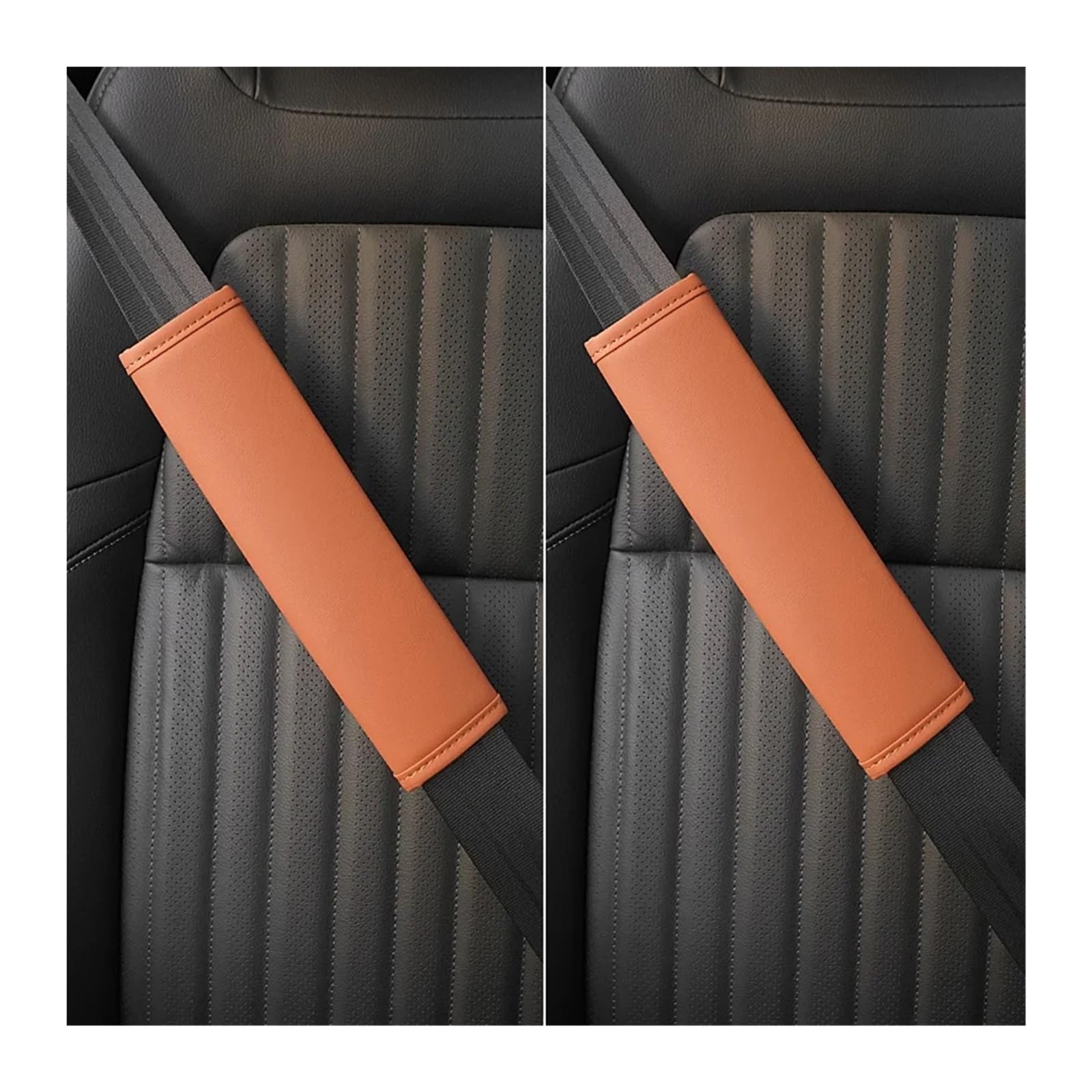 Gurtpolster Auto Auto Sitz Gürtel Schutz Pad Leder Schulter Kissen Abdeckung Universal Sicherheit Gürtel Schutz Abdeckung Innen Dekoration Accessori(Brown-2pcs) von ZRHWSPD