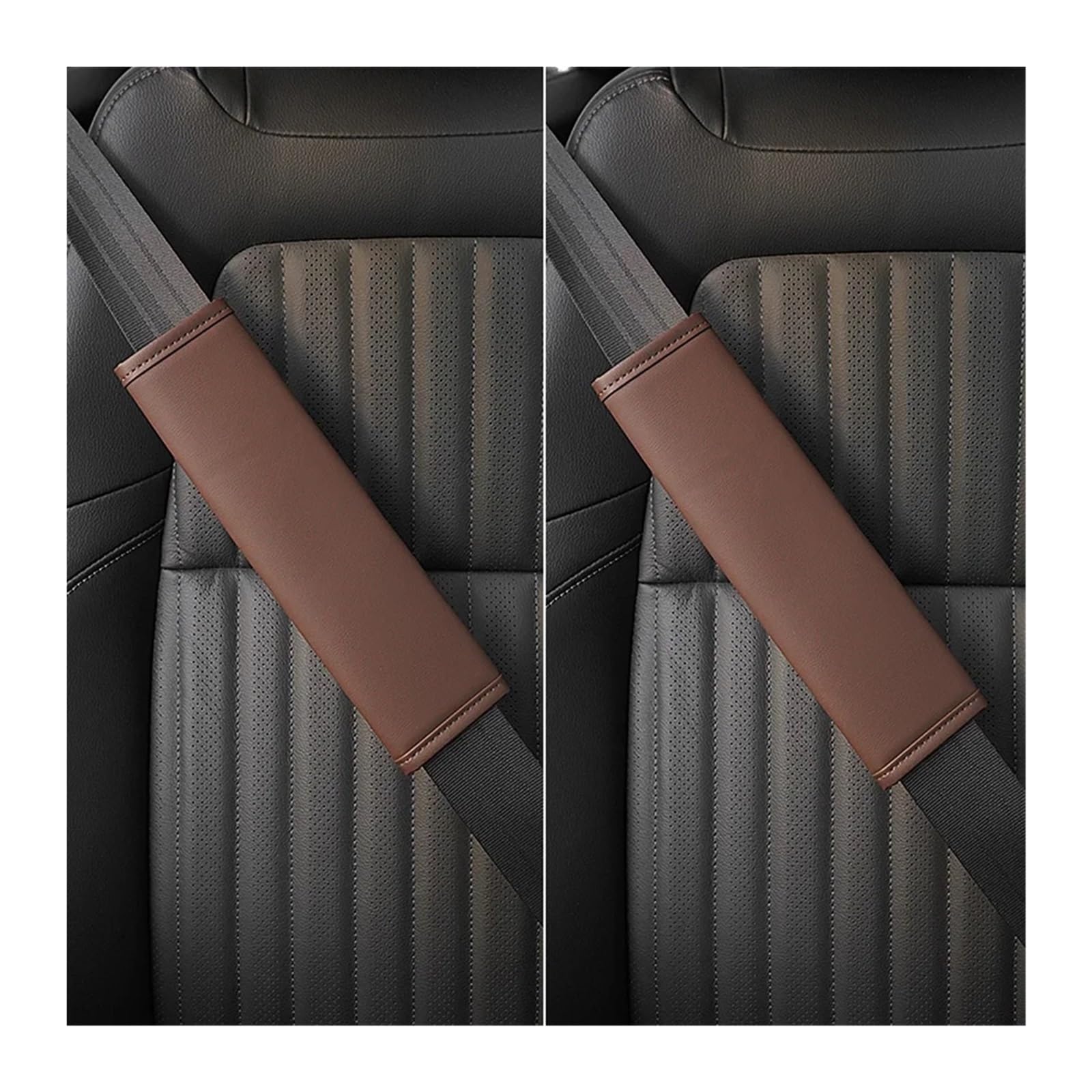 Gurtpolster Auto Auto Sitz Gürtel Schutz Pad Leder Schulter Kissen Abdeckung Universal Sicherheit Gürtel Schutz Abdeckung Innen Dekoration Accessori(Coffee-2pcs) von ZRHWSPD