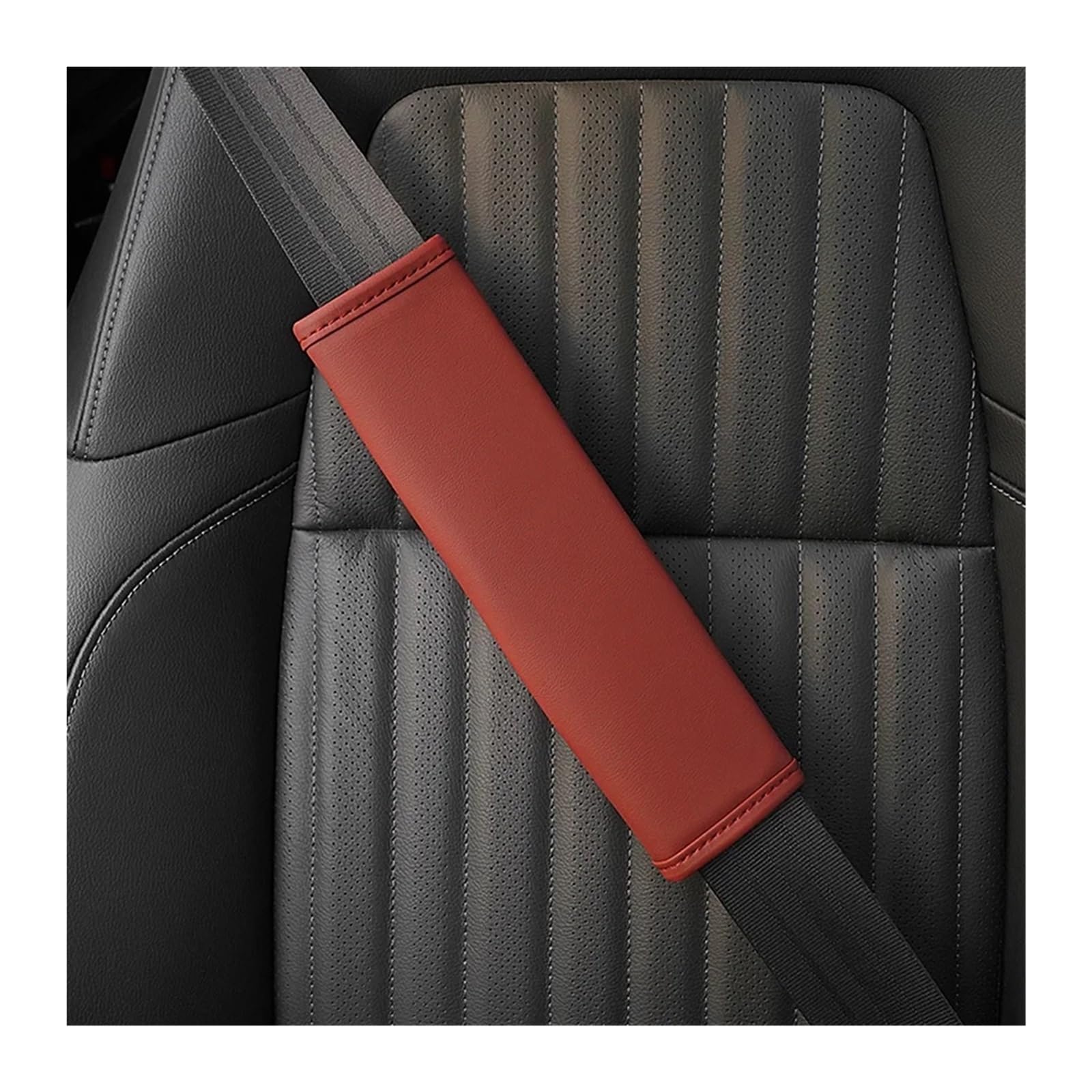 Gurtpolster Auto Auto Sitz Gürtel Schutz Pad Leder Schulter Kissen Abdeckung Universal Sicherheit Gürtel Schutz Abdeckung Innen Dekoration Accessori(Red-1pcs) von ZRHWSPD