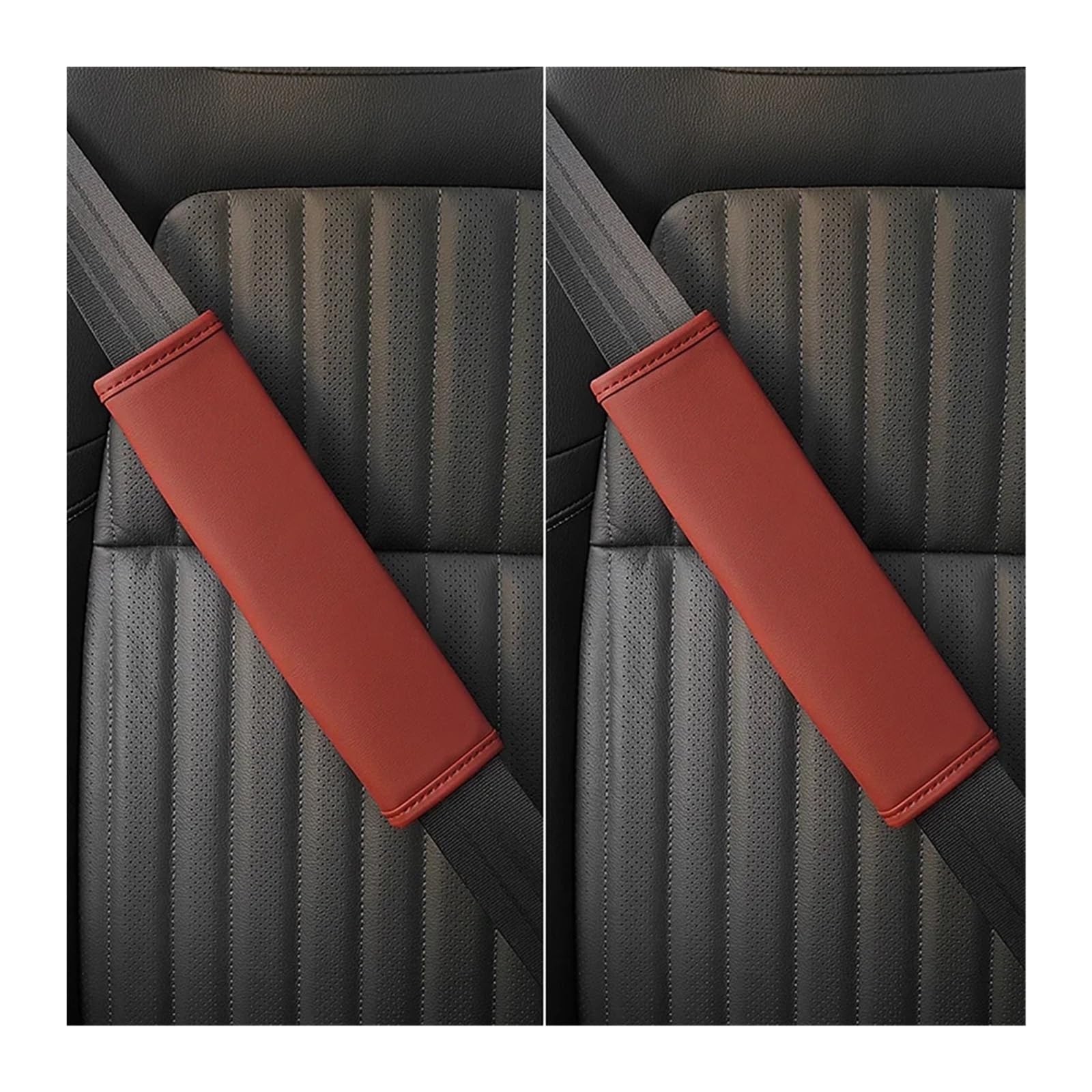 Gurtpolster Auto Auto Sitz Gürtel Schutz Pad Leder Schulter Kissen Abdeckung Universal Sicherheit Gürtel Schutz Abdeckung Innen Dekoration Accessori(Red-2pcs) von ZRHWSPD
