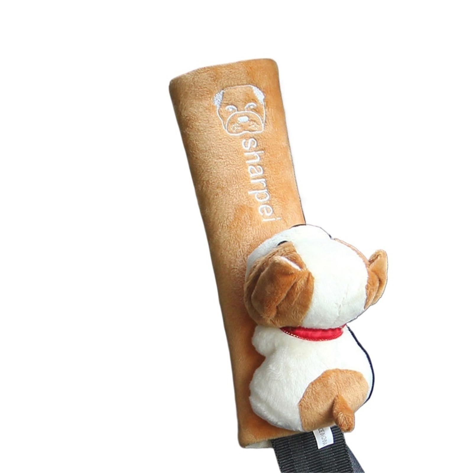 Gurtpolster Auto Niedliches Tier-Sicherheitsgurt-Zubehör, Auto-Sicherheitsgurt-Pads, Universal-Gurtpolster, Kissenbezug, Auto-Gurtschutz, Sicherheitsgurt-Abdeckung(Beige Dog) von ZRHWSPD