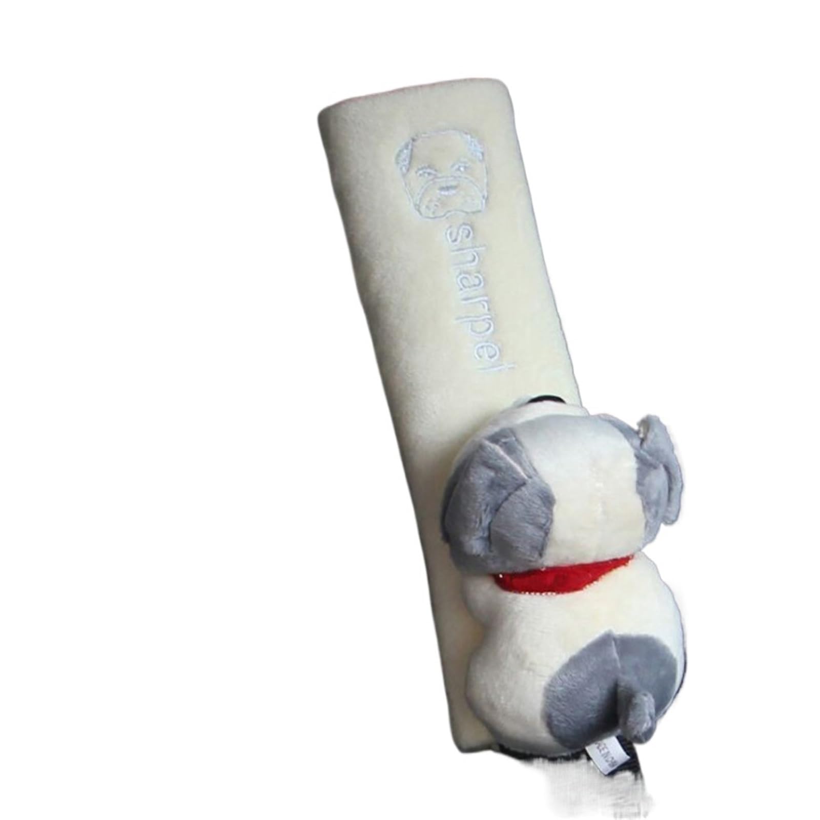 Gurtpolster Auto Niedliches Tier-Sicherheitsgurt-Zubehör, Auto-Sicherheitsgurt-Pads, Universal-Gurtpolster, Kissenbezug, Auto-Gurtschutz, Sicherheitsgurt-Abdeckung(Gray Dog) von ZRHWSPD