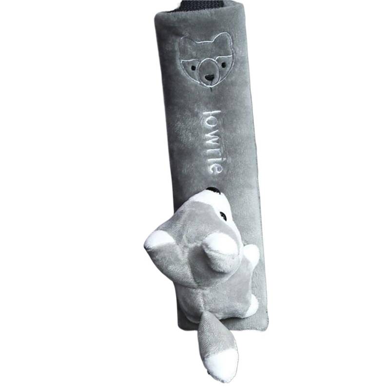 Gurtpolster Auto Niedliches Tier-Sicherheitsgurt-Zubehör, Auto-Sicherheitsgurt-Pads, Universal-Gurtpolster, Kissenbezug, Auto-Gurtschutz, Sicherheitsgurt-Abdeckung(Gray Lowrie) von ZRHWSPD