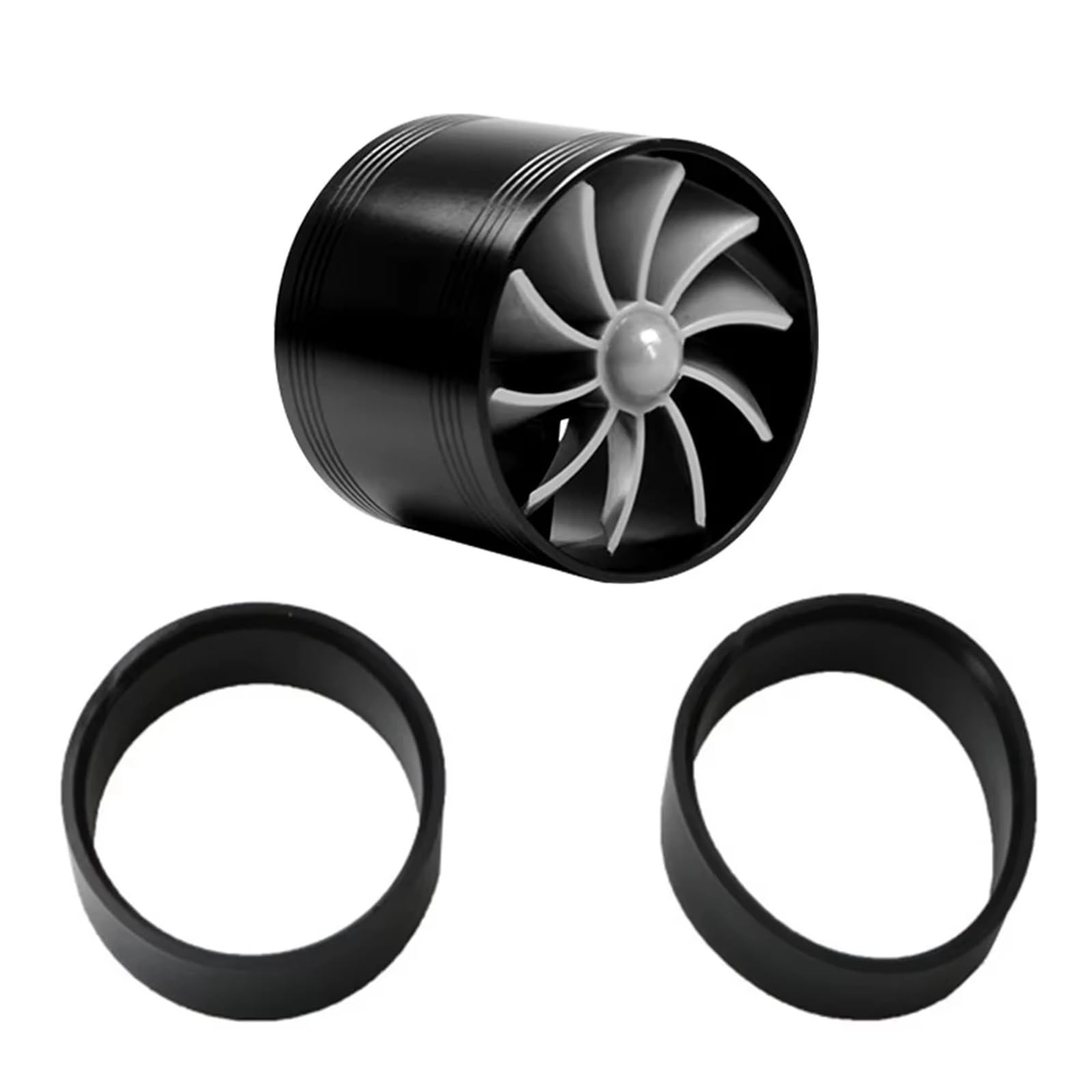 Abgasturbolader Einseitiger Auto-Lufteinlass Turbo Gas Heizöl Saver Fan Turbo Kompressor Turbine Motor Turbolader Power Zubehör Turbocharger Kit(Black) von ZRHYRG