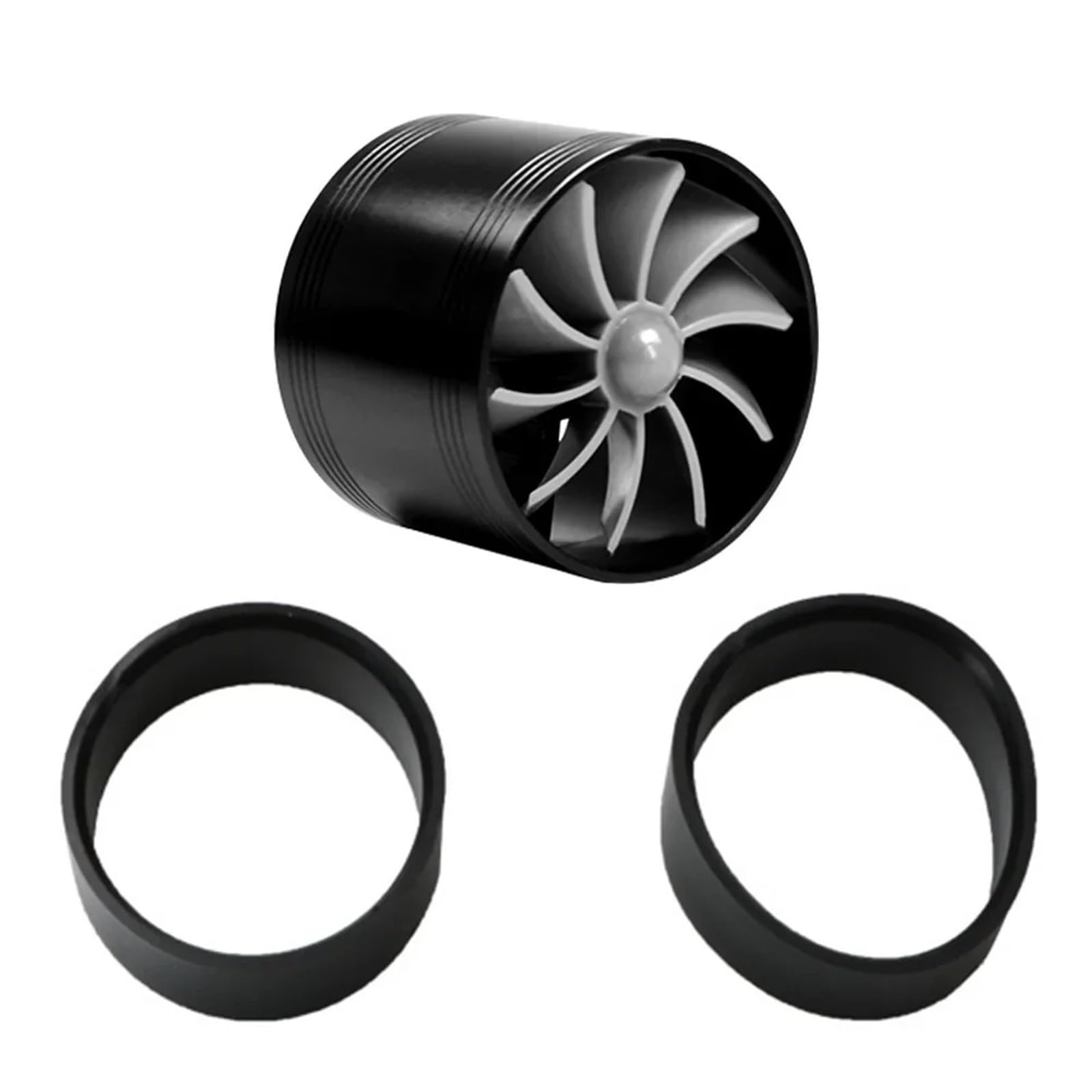 Abgasturbolader Einseitiger Auto-Lufteinlass Turbo Gas Heizöl Saver Fan Turbo Kompressor Turbine Motor Turbolader Power Zubehör Turbocharger Kit(Black) von ZRHYRG
