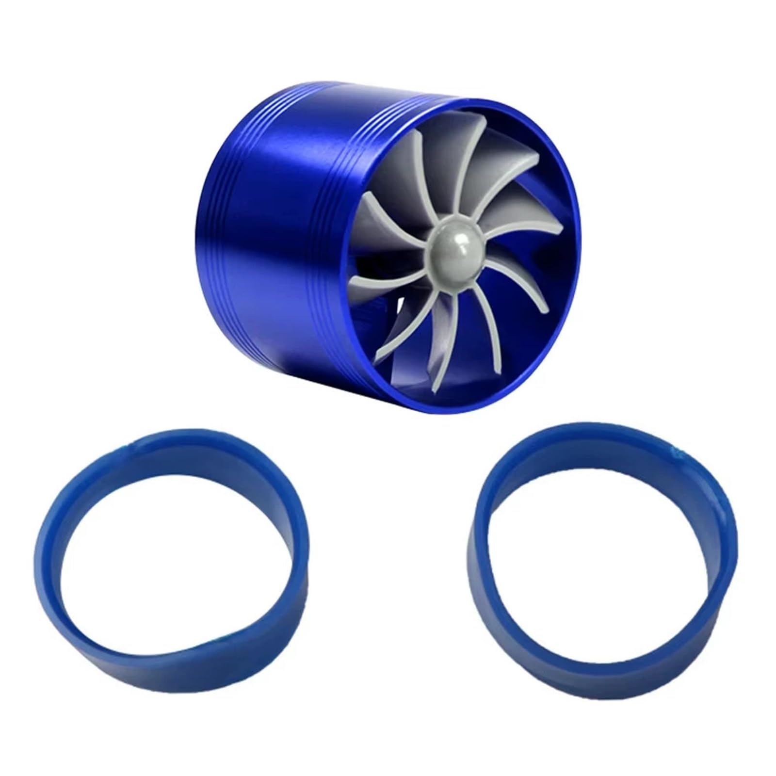 Abgasturbolader Einseitiger Auto-Lufteinlass Turbo Gas Heizöl Saver Fan Turbo Kompressor Turbine Motor Turbolader Power Zubehör Turbocharger Kit(Blue) von ZRHYRG