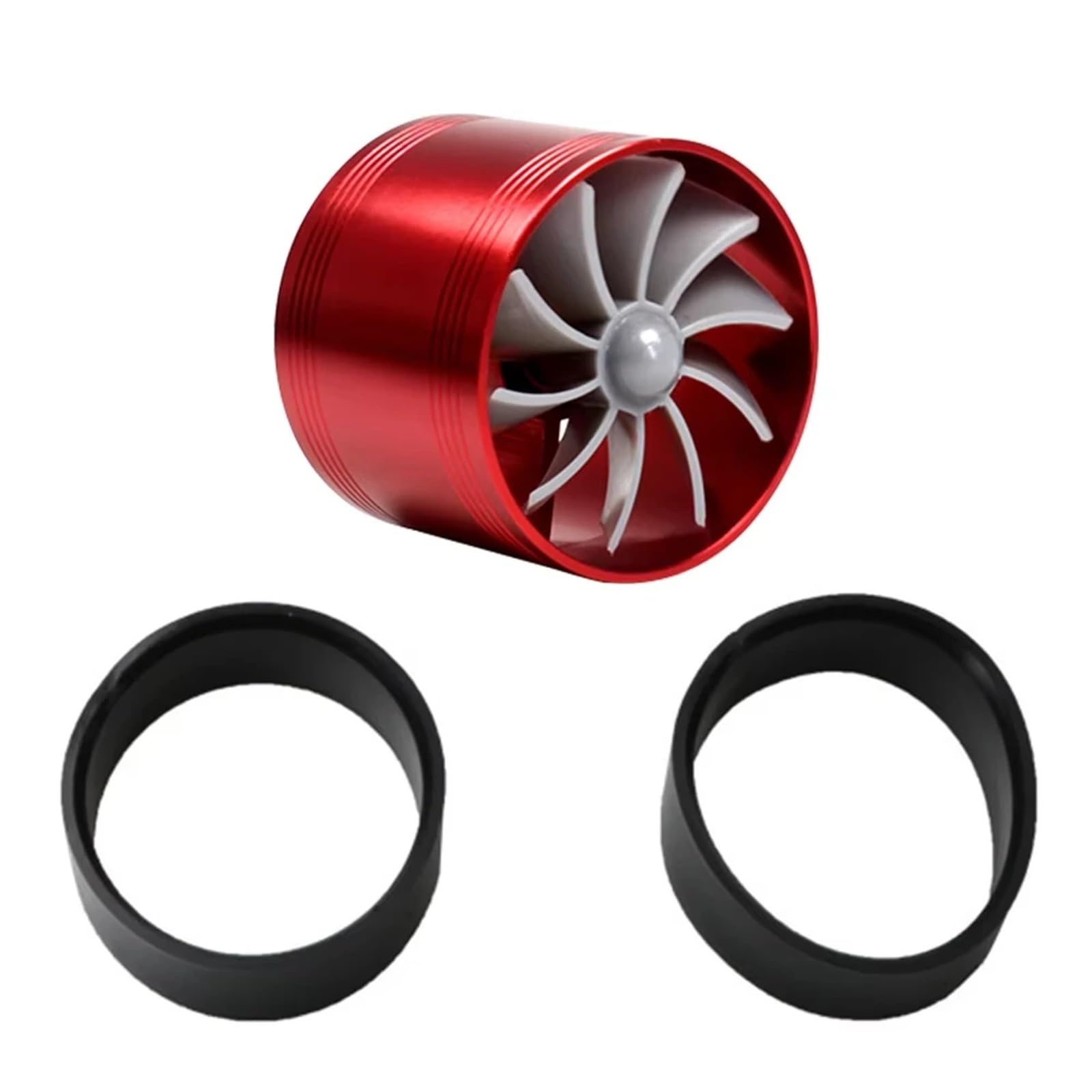 Abgasturbolader Einseitiger Auto-Lufteinlass Turbo Gas Heizöl Saver Fan Turbo Kompressor Turbine Motor Turbolader Power Zubehör Turbocharger Kit(Red) von ZRHYRG