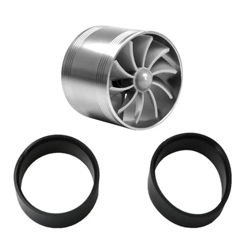 Abgasturbolader Einseitiger Auto-Lufteinlass Turbo Gas Heizöl Saver Fan Turbo Kompressor Turbine Motor Turbolader Power Zubehör Turbocharger Kit(Silver) von ZRHYRG