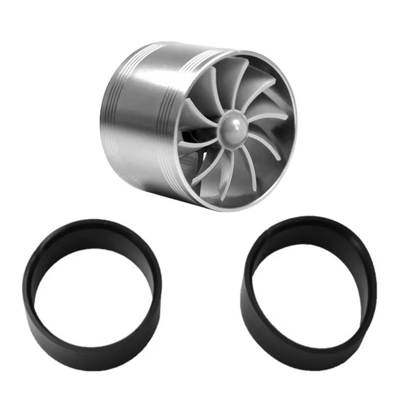 Abgasturbolader Einseitiger Auto-Lufteinlass Turbo Gas Heizöl Saver Fan Turbo Kompressor Turbine Motor Turbolader Power Zubehör Turbocharger Kit(Silver) von ZRHYRG