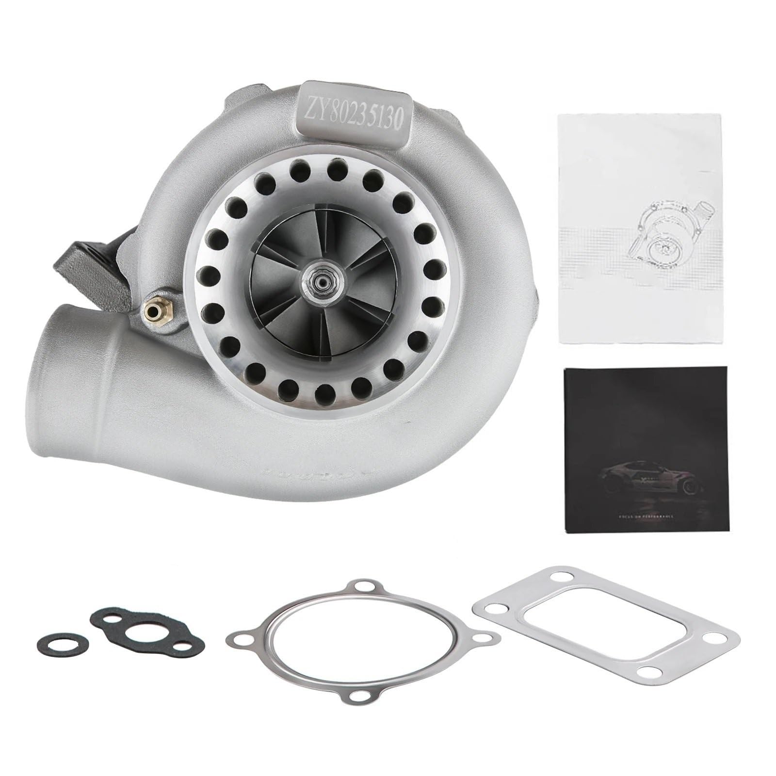Abgasturbolader GT35 GT3582 T3 Ar.70 Ar.63 Turbolader 600 PS Kompressorturbine Universalturbo Turbocharger Kit Abgasturbolader GT35 GT3582 T3 Ar.70 Ar.63 Turbolader 600 PS Kompressorturbine Universalturbo Turbocharger Kit von ZRHYRG