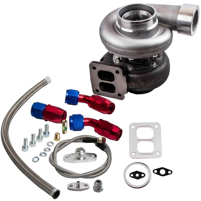 Abgasturbolader Passend Für Chevrolet Camaro Base Coupé 2-Türer 4.1l 1972 1.05 A/R-Rad Für Alle 4.0L-6.0L Gt45 Turbolader T4 V-Band Turbocharger Kit von ZRHYRG
