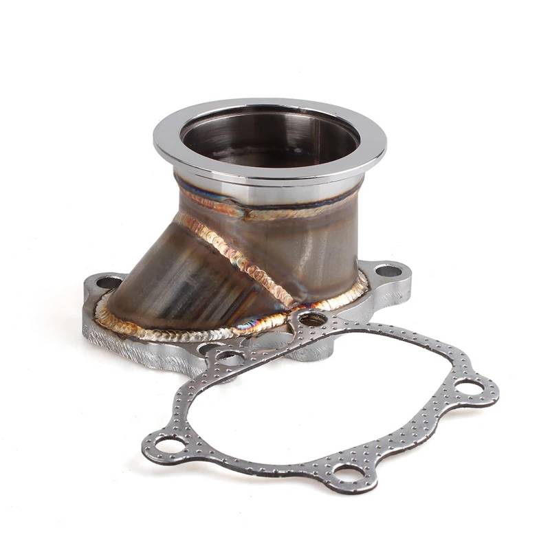 Abgasturbolader Passend für GT25 GT28 T25 T28 RS-BOV085 Turbolader Turbo-Fallrohr 5 Bolzen auf 2,5 Zoll/63 mm V-Band-Flanschadapter Turbocharger Kit von ZRHYRG