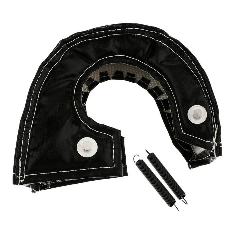 Abgasturbolader T3 T4 T6 Turbolader-Abdeckung, Wickeldecke, Wärmebarriere-Abdeckung, Turbo-Hitzeschild-Abdeckung, Wickelzubehör, Silikonfaser Turbocharger Kit(Black for T3) von ZRHYRG