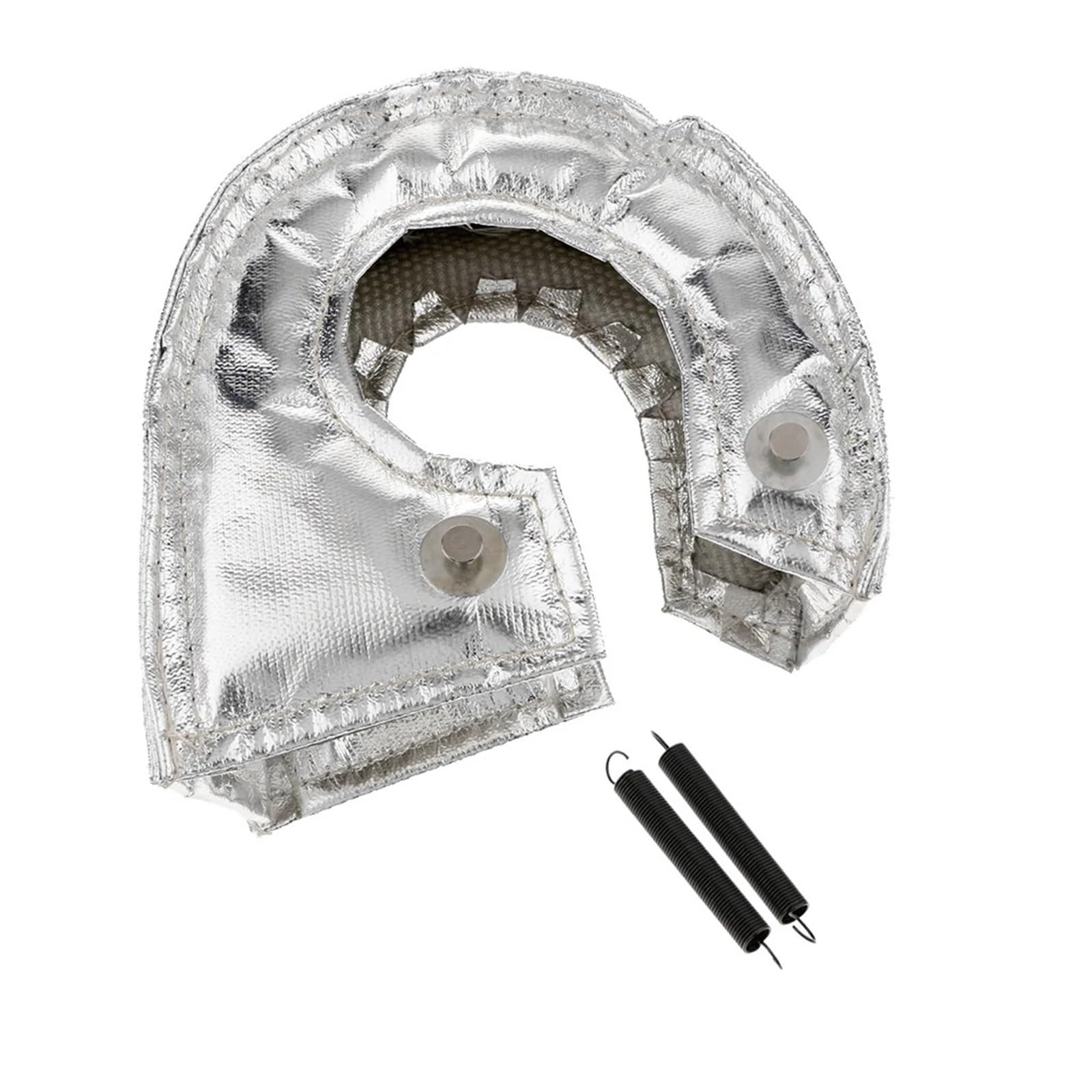 Abgasturbolader T3 Titan-Turbo-Hitzeschilddecke, Turbolader-Abdeckung mit Befestigungsfedern, Haken, automatische Turbo-Hitzeschildbarriere Turbocharger Kit(Silver) von ZRHYRG