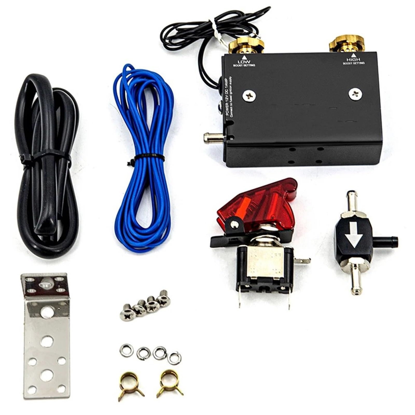 Abgasturbolader Universal Einstellbare Racing Dual Stage Elektronische Turbo Turbolader Boost Controller Kit/w Schalter Auto Zubehör Turbocharger Kit(Black) von ZRHYRG