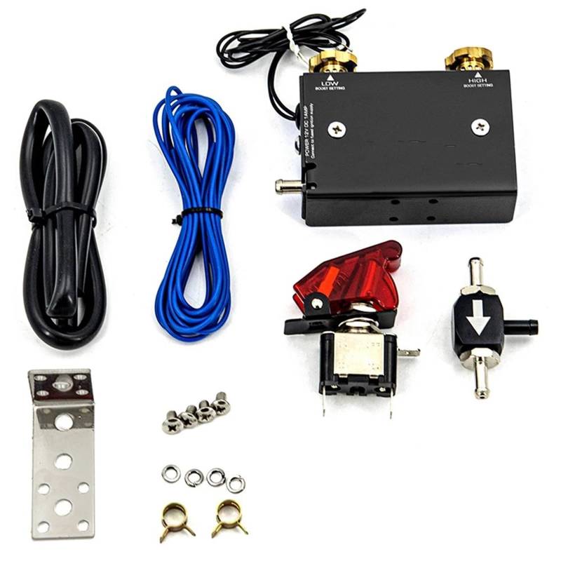 Abgasturbolader Universal Einstellbare Racing Dual Stage Elektronische Turbo Turbolader Boost Controller Kit/w Schalter Auto Zubehör Turbocharger Kit(Black) von ZRHYRG