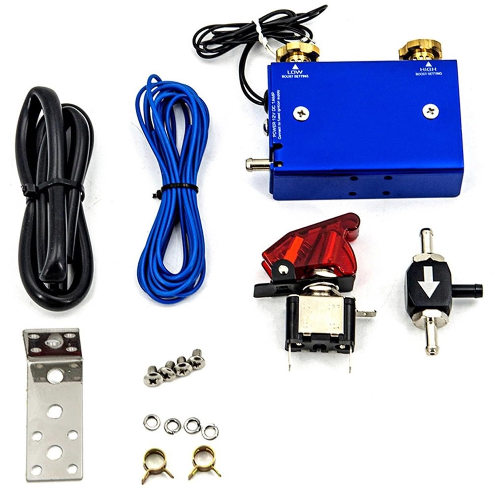 Abgasturbolader Universal Einstellbare Racing Dual Stage Elektronische Turbo Turbolader Boost Controller Kit/w Schalter Auto Zubehör Turbocharger Kit(Blue) von ZRHYRG