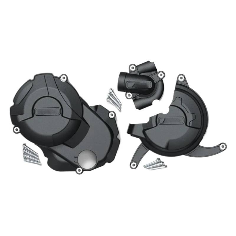 Motorabdeckungen Zubehör Motor Lichtmaschine Kupplung Schutz Abdeckung Zubehör Fit Für Ducati Monster 937 950 SP & MULTISTRADA V2 DESERTX 2021-2023 Motorschutzabdeckungen(1 Set-BK) von ZRHYRG