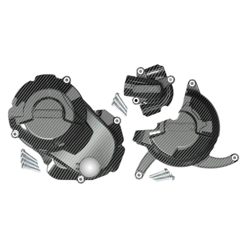 Motorabdeckungen Zubehör Motor Lichtmaschine Kupplung Schutz Abdeckung Zubehör Fit Für Ducati Monster 937 950 SP & MULTISTRADA V2 DESERTX 2021-2023 Motorschutzabdeckungen(1 Set-CF) von ZRHYRG