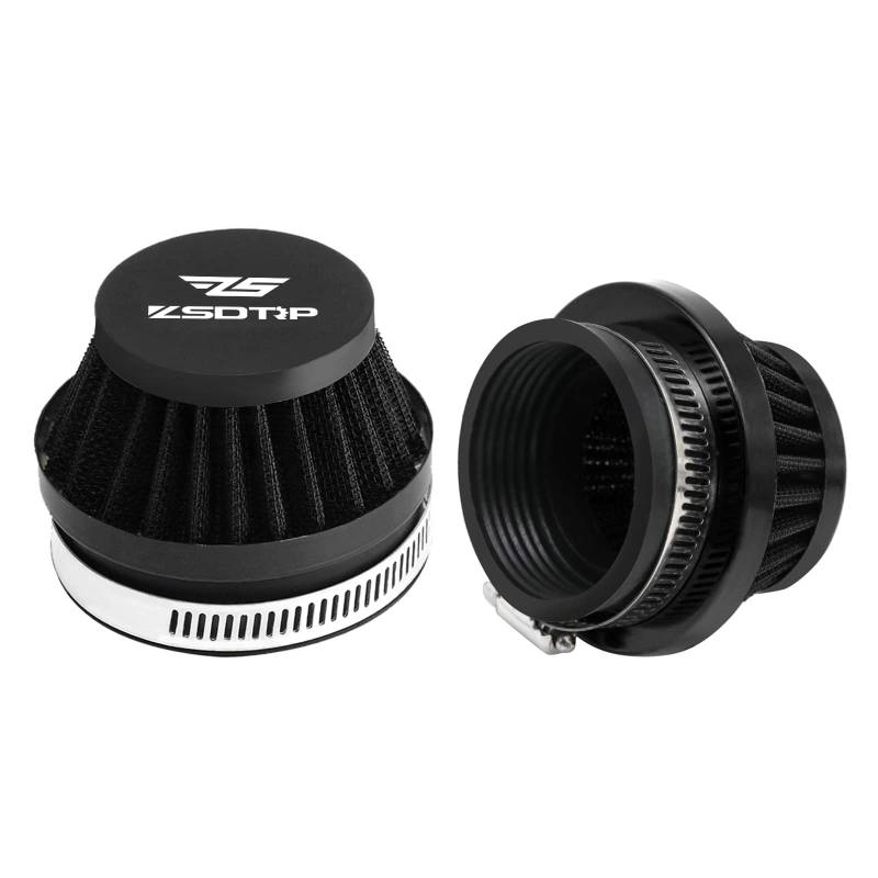 2 Stück Motorrad 60 mm Lufteinlassfilter Universal Vergaser Luftfilter Reiniger für Dirt Pit ATV SSR TTR Bike Entlüftungsfilter passend für viele verschiedene Vergaser (schwarz, 60 mm) von ZSDTRP